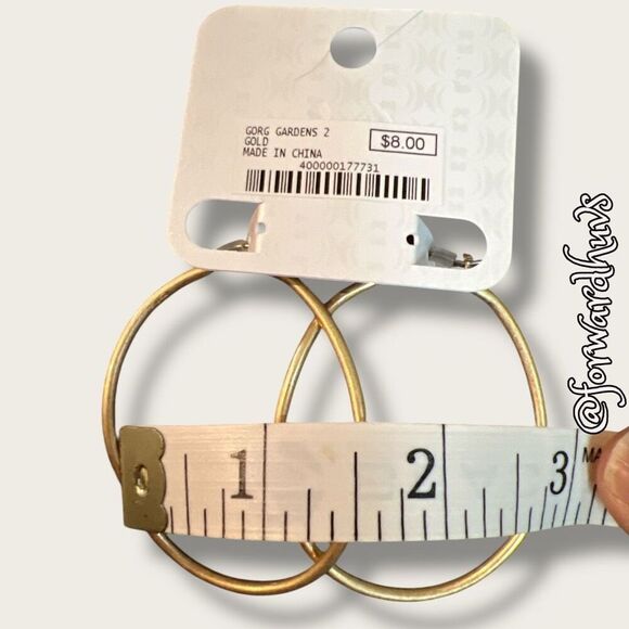 Bundle Sale 3 for $15 | Charming Charlie Gold Tone Hoop Earrings – 1.5 Inches - Picture 5 of 6